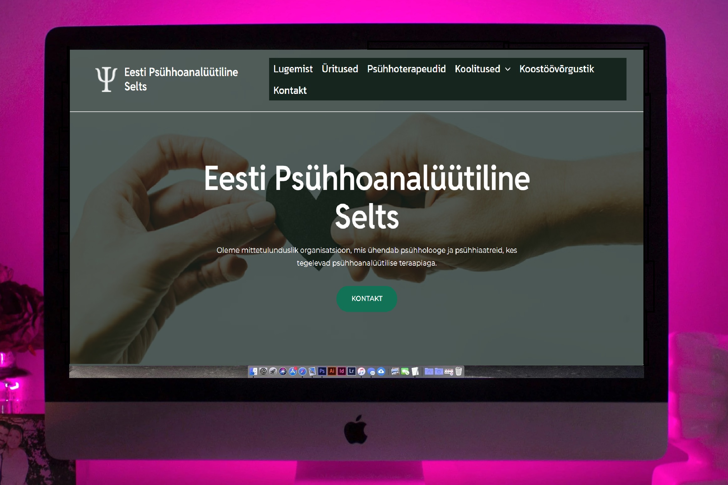 Eesti psühhoanalüütilise seltsi veebileht koos lingiga nende lehele