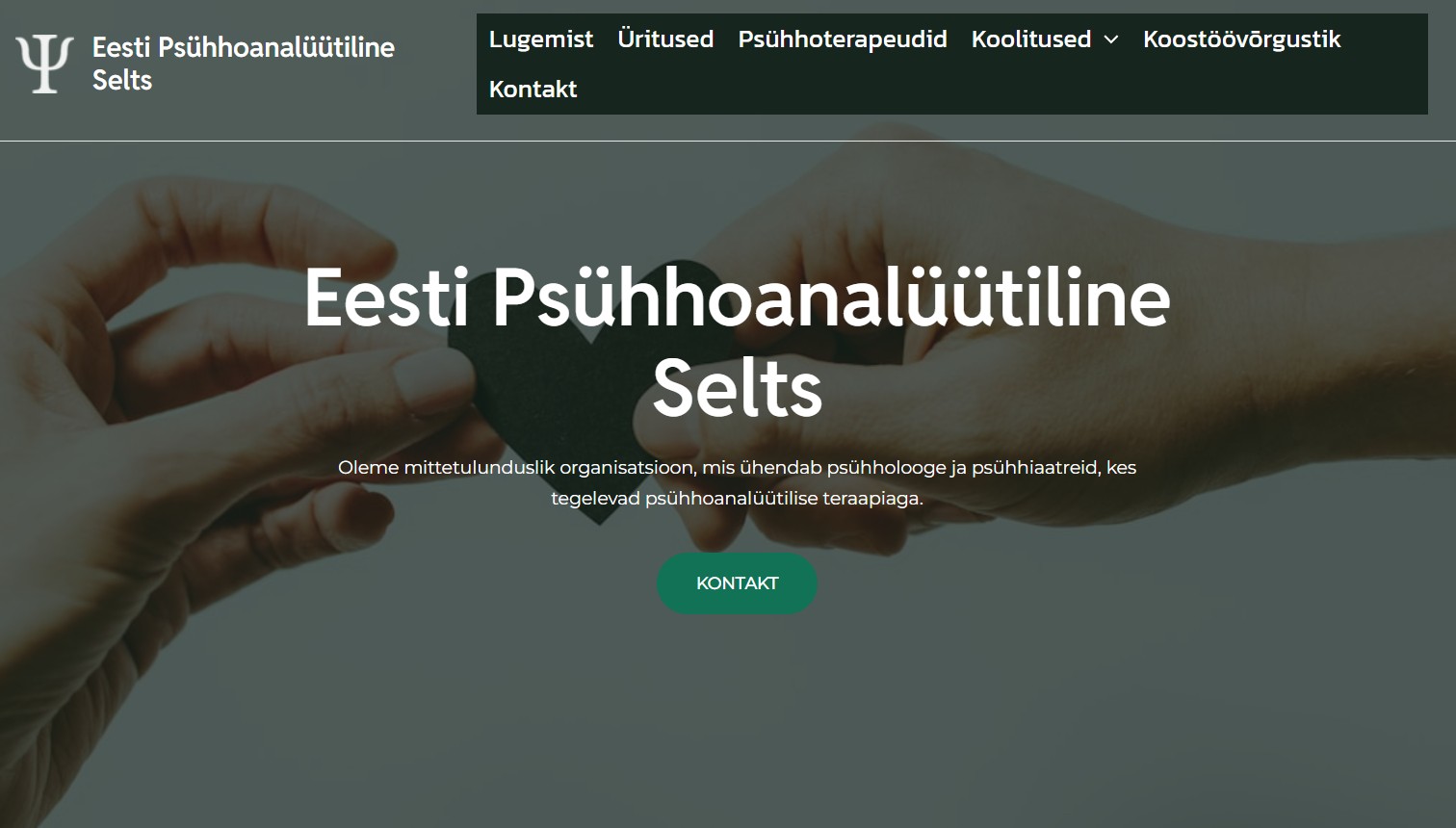 Eesti psühhoanalüütilise seltsi veebileht koos lingiga nende lehele